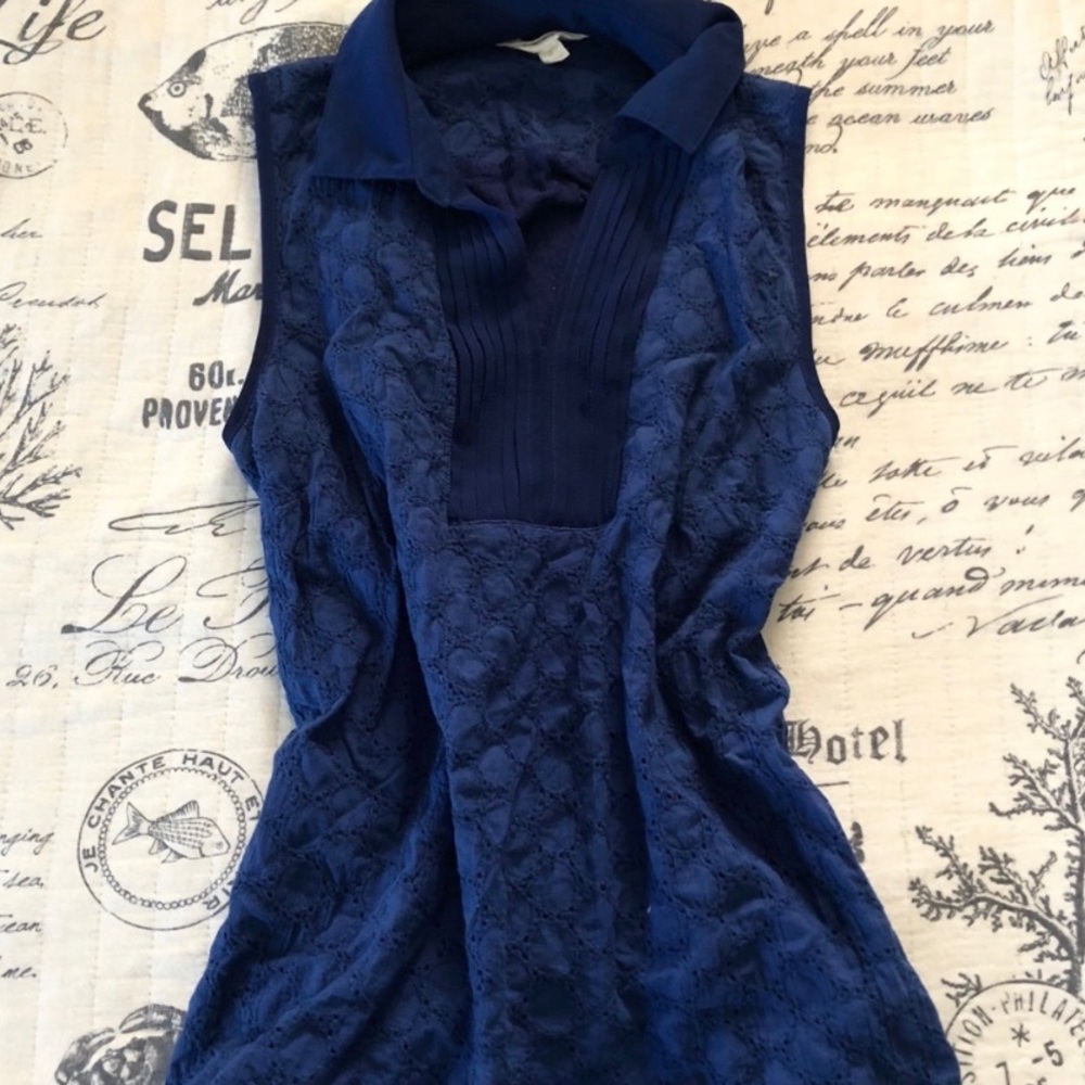 Navy Tank Blouse